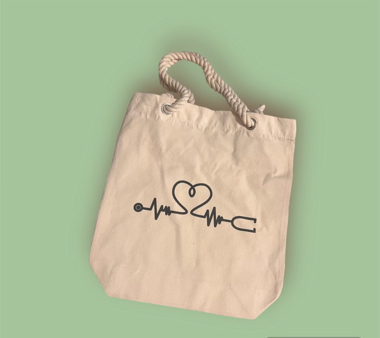 “Heartbeat” Canvas Tote Bag